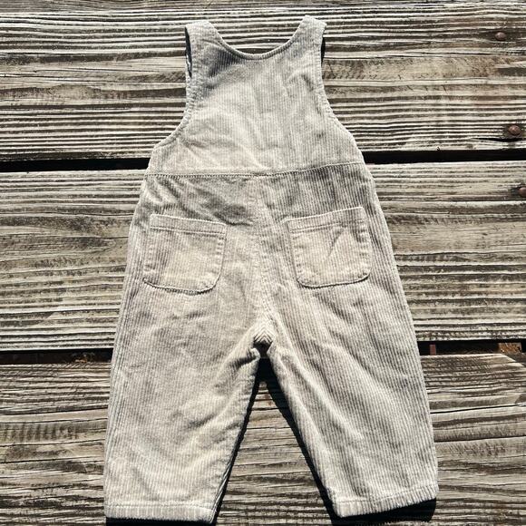 Vintage Corduroy Heart Overalls 2T | Retro Beige Toddler Jumper Cottagecore Baby - Picture 2 of 11